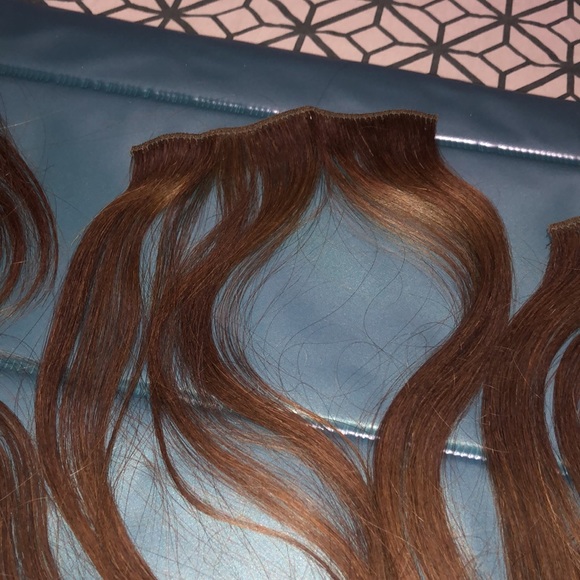 Real Hair clip in extensions Burnette Auburn colored - Picture 6 of 15